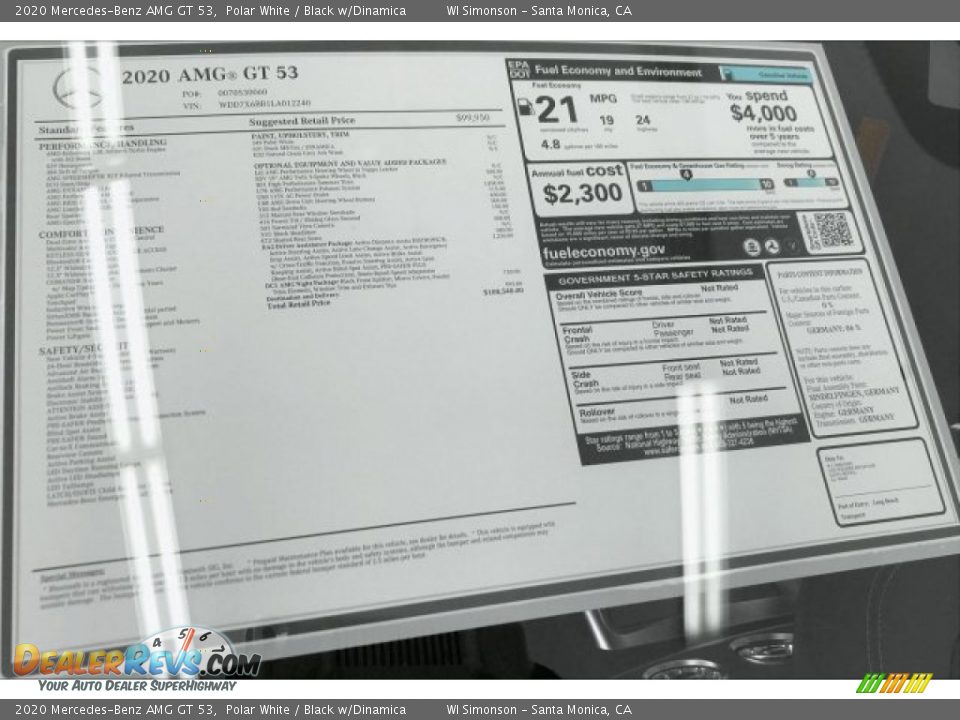 2020 Mercedes-Benz AMG GT 53 Polar White / Black w/Dinamica Photo #11