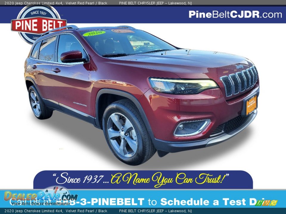 2020 Jeep Cherokee Limited 4x4 Velvet Red Pearl / Black Photo #1