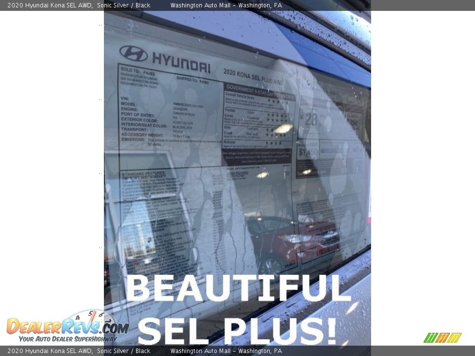 2020 Hyundai Kona SEL AWD Sonic Silver / Black Photo #15