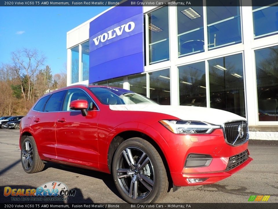 2020 Volvo XC60 T5 AWD Momentum Fusion Red Metallic / Blonde Photo #1
