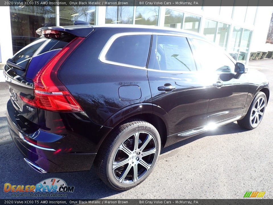 2020 Volvo XC60 T5 AWD Inscription Onyx Black Metallic / Maroon Brown Photo #2
