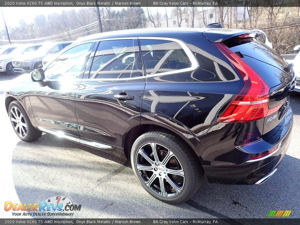 2020 Volvo XC60 T5 AWD Inscription Onyx Black Metallic / Maroon Brown Photo #4
