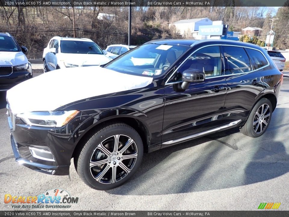 2020 Volvo XC60 T5 AWD Inscription Onyx Black Metallic / Maroon Brown Photo #5