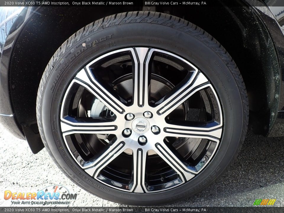 2020 Volvo XC60 T5 AWD Inscription Onyx Black Metallic / Maroon Brown Photo #6