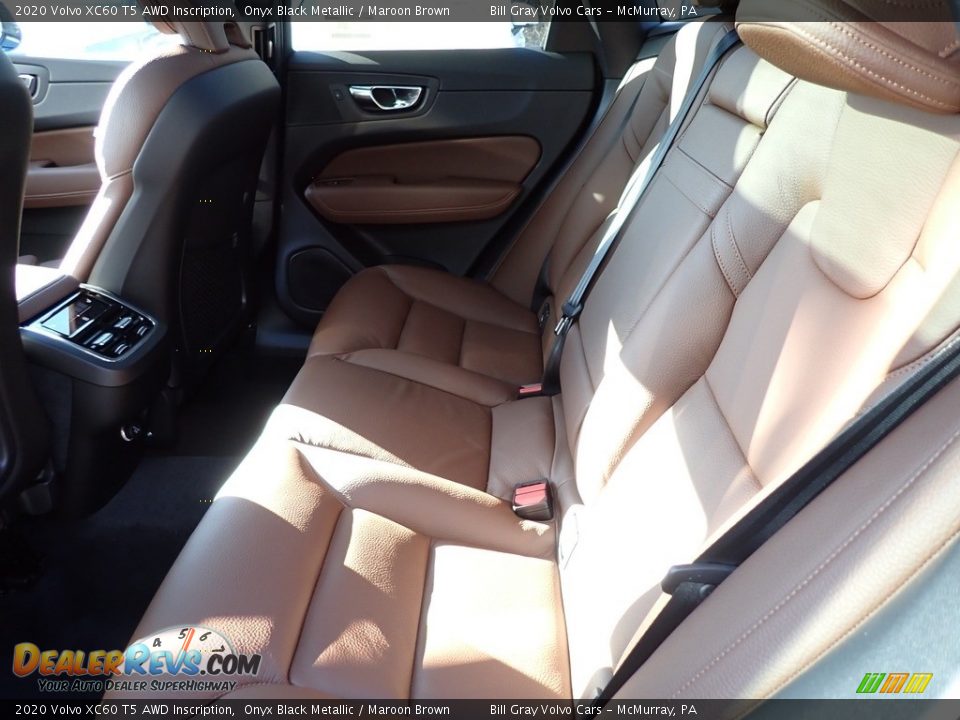 2020 Volvo XC60 T5 AWD Inscription Onyx Black Metallic / Maroon Brown Photo #8