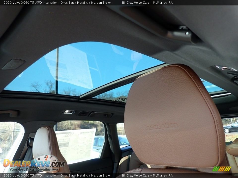 2020 Volvo XC60 T5 AWD Inscription Onyx Black Metallic / Maroon Brown Photo #12