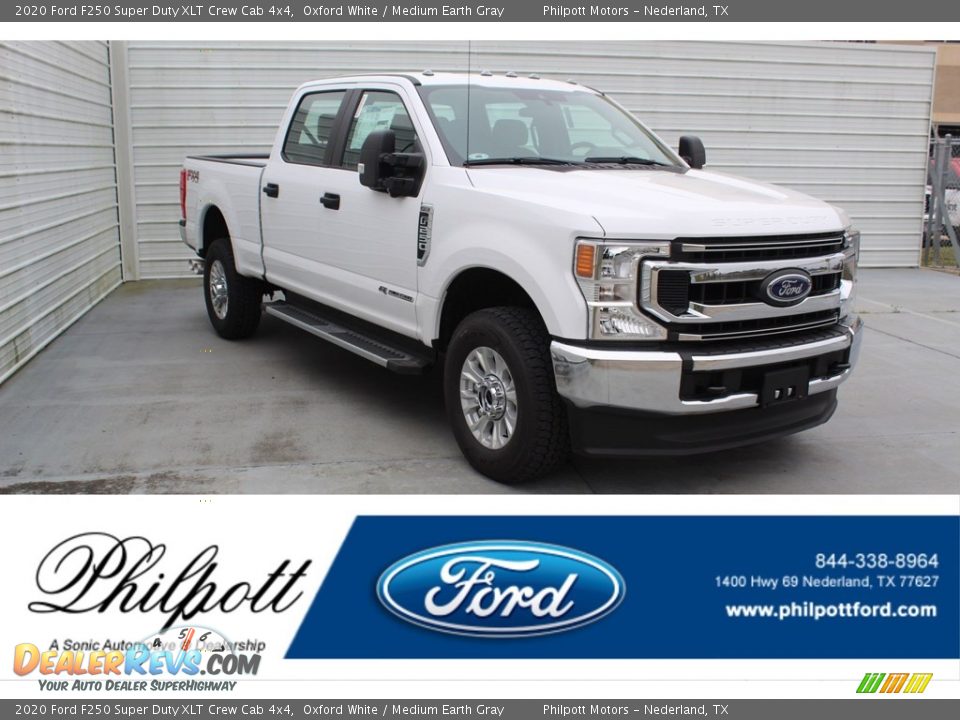 2020 Ford F250 Super Duty XLT Crew Cab 4x4 Oxford White / Medium Earth Gray Photo #1
