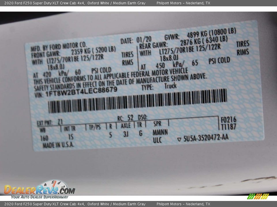 2020 Ford F250 Super Duty XLT Crew Cab 4x4 Oxford White / Medium Earth Gray Photo #23