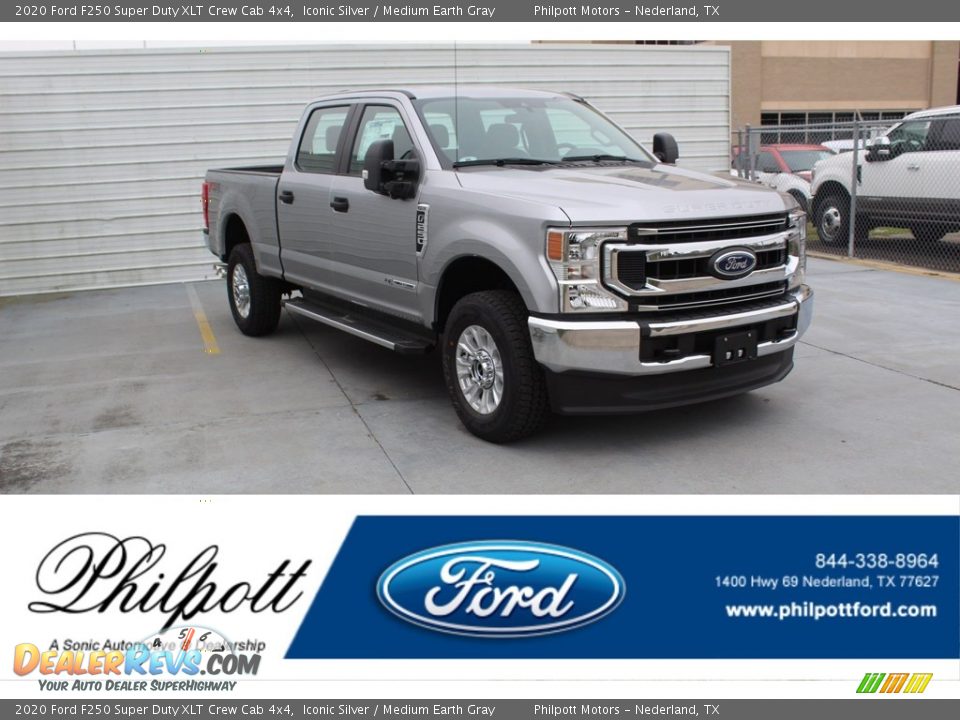 2020 Ford F250 Super Duty XLT Crew Cab 4x4 Iconic Silver / Medium Earth Gray Photo #1