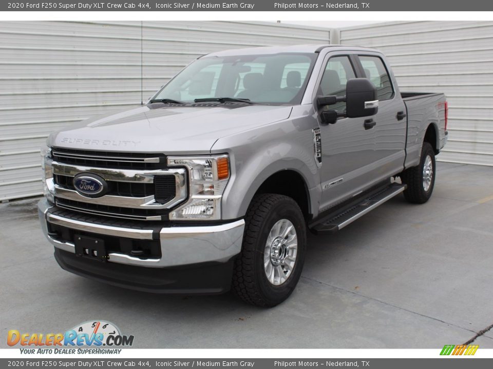 2020 Ford F250 Super Duty XLT Crew Cab 4x4 Iconic Silver / Medium Earth Gray Photo #4