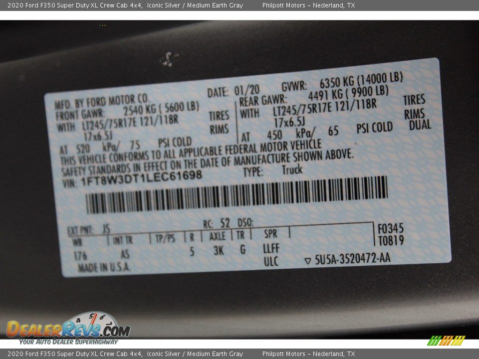 2020 Ford F350 Super Duty XL Crew Cab 4x4 Iconic Silver / Medium Earth Gray Photo #23