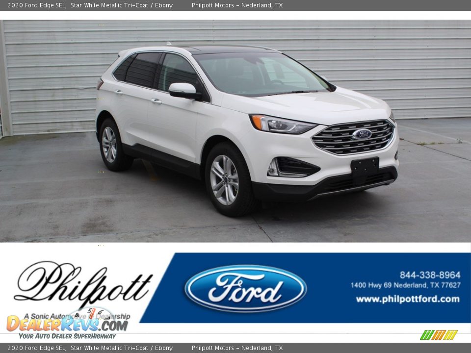 2020 Ford Edge SEL Star White Metallic Tri-Coat / Ebony Photo #1