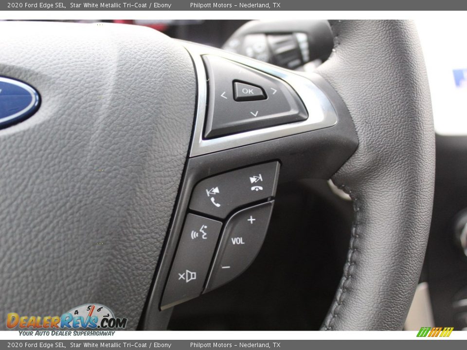 2020 Ford Edge SEL Star White Metallic Tri-Coat / Ebony Photo #12