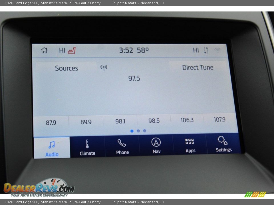 2020 Ford Edge SEL Star White Metallic Tri-Coat / Ebony Photo #15