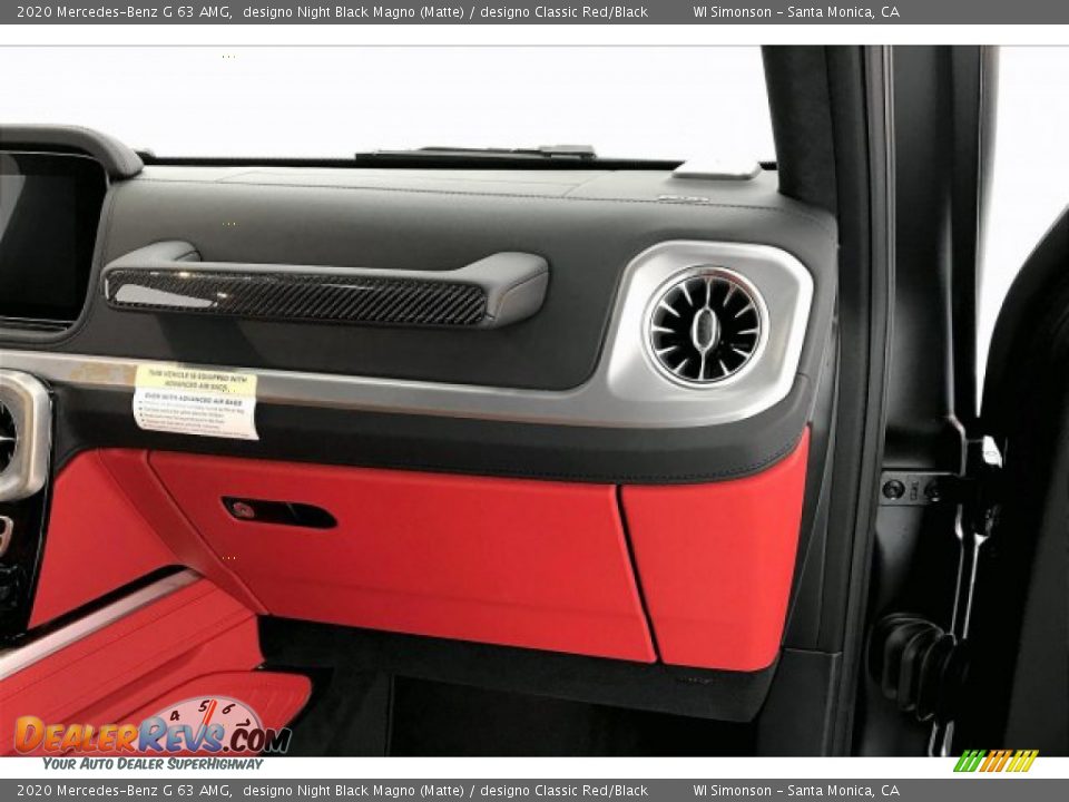 2020 Mercedes-Benz G 63 AMG designo Night Black Magno (Matte) / designo Classic Red/Black Photo #28