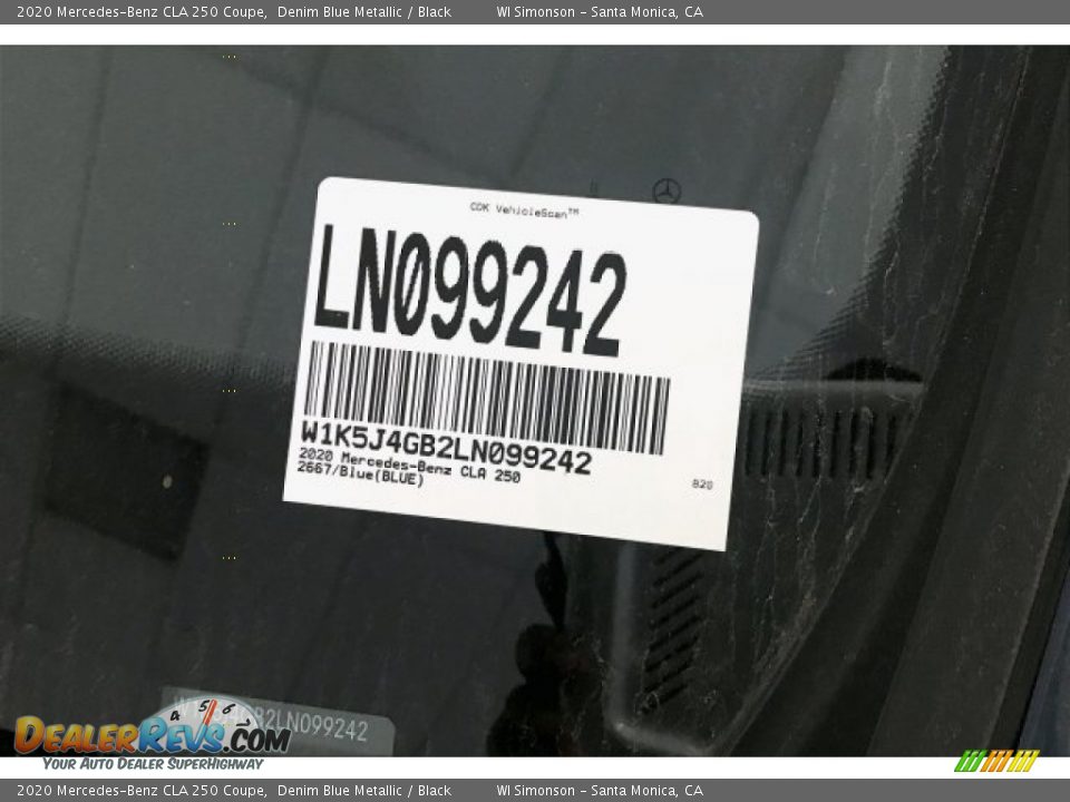 2020 Mercedes-Benz CLA 250 Coupe Denim Blue Metallic / Black Photo #11