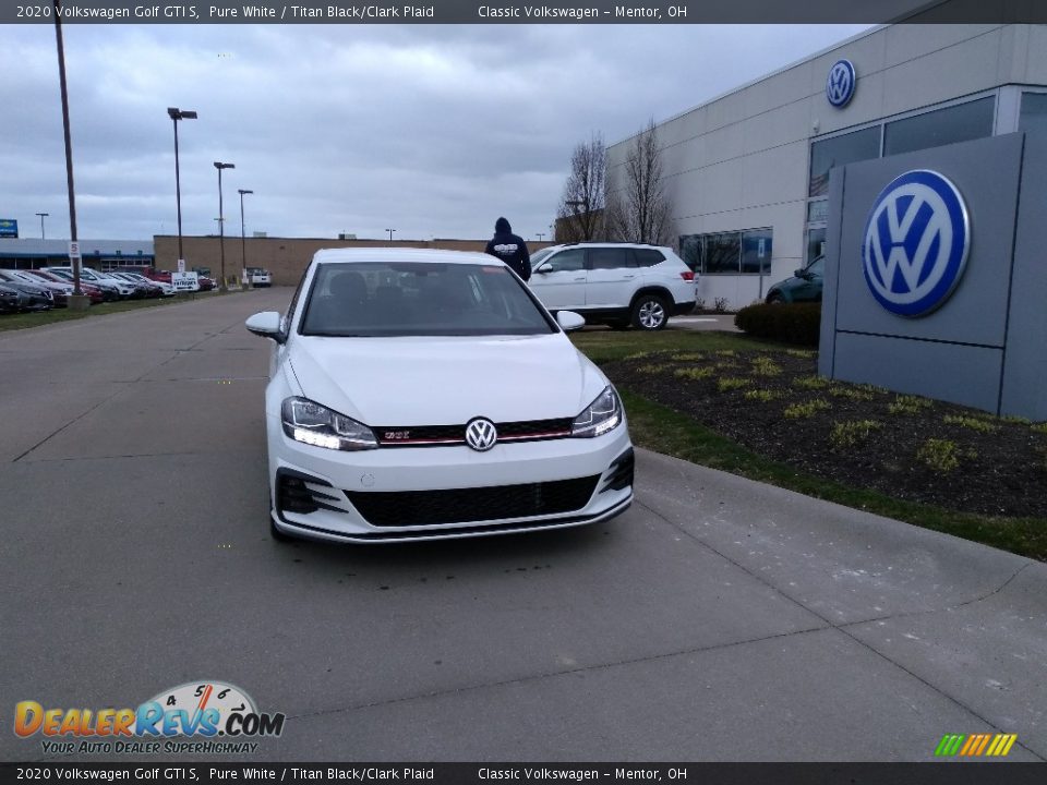 2020 Volkswagen Golf GTI S Pure White / Titan Black/Clark Plaid Photo #1