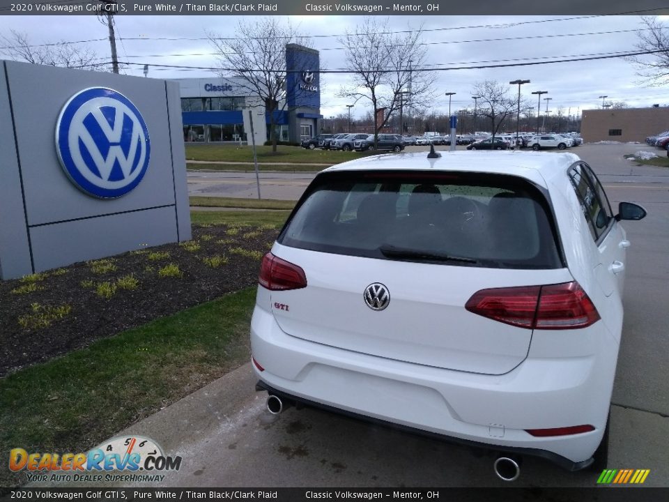 2020 Volkswagen Golf GTI S Pure White / Titan Black/Clark Plaid Photo #3