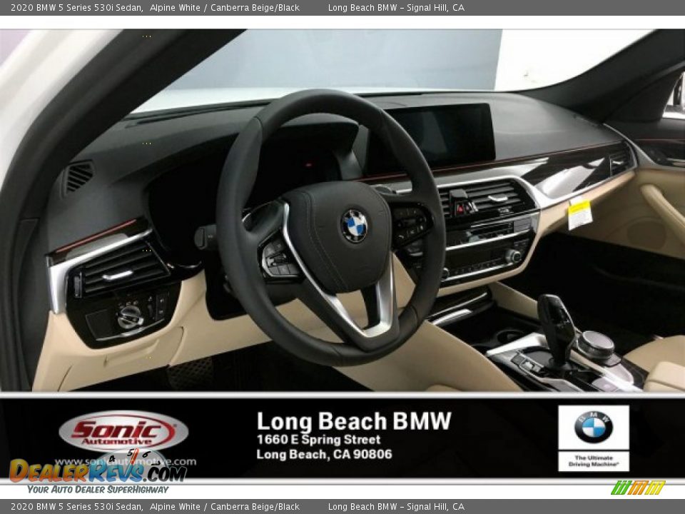 2020 BMW 5 Series 530i Sedan Alpine White / Canberra Beige/Black Photo #4