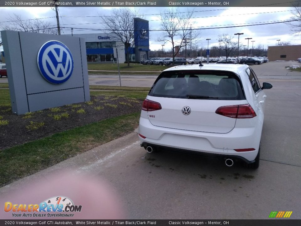 2020 Volkswagen Golf GTI Autobahn White Silver Metallic / Titan Black/Clark Plaid Photo #3