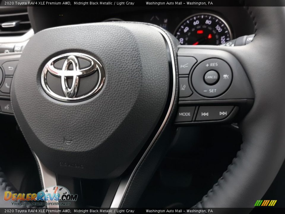 2020 Toyota RAV4 XLE Premium AWD Midnight Black Metallic / Light Gray Photo #6