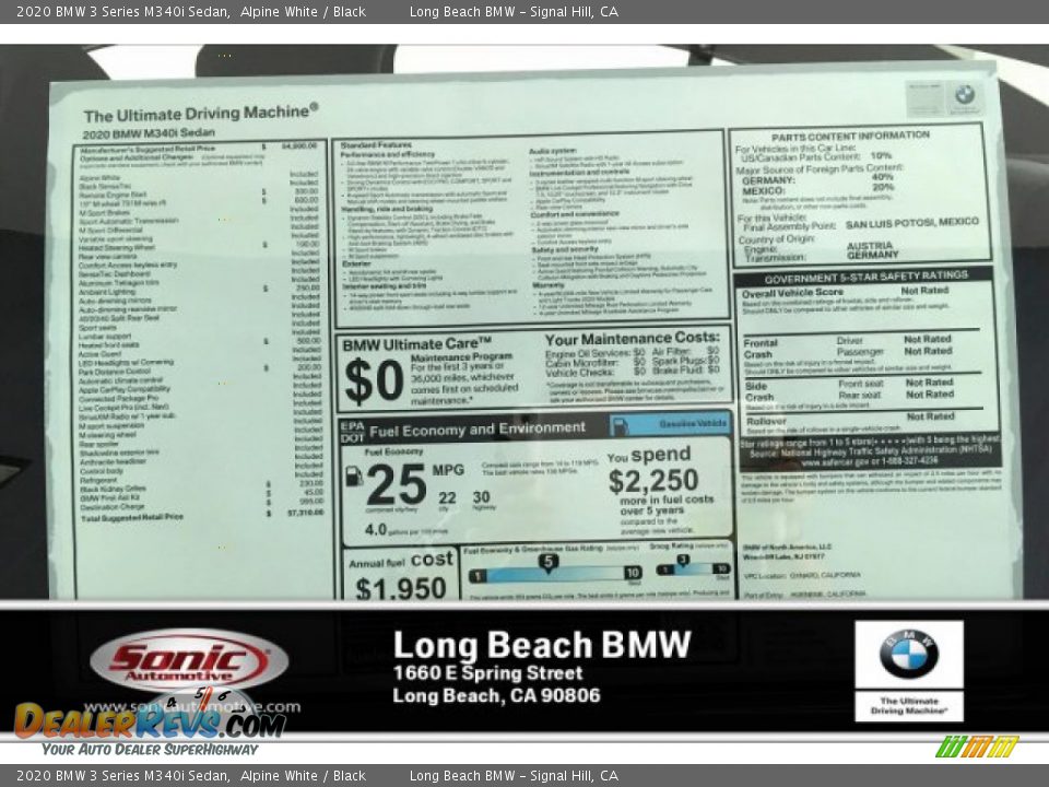 2020 BMW 3 Series M340i Sedan Alpine White / Black Photo #10