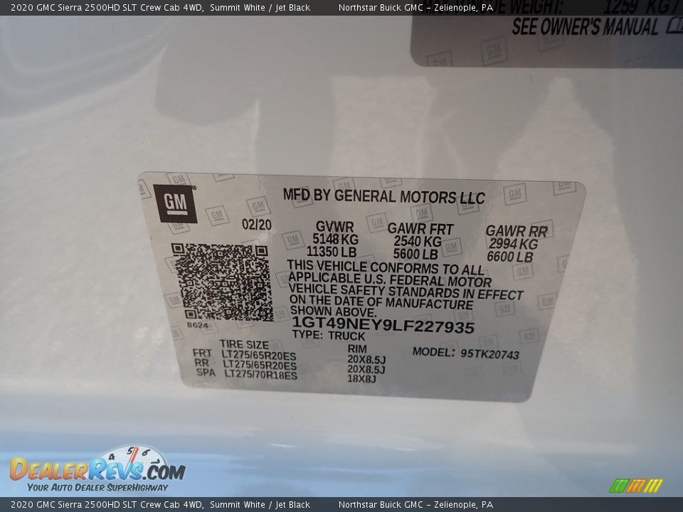 2020 GMC Sierra 2500HD SLT Crew Cab 4WD Summit White / Jet Black Photo #10