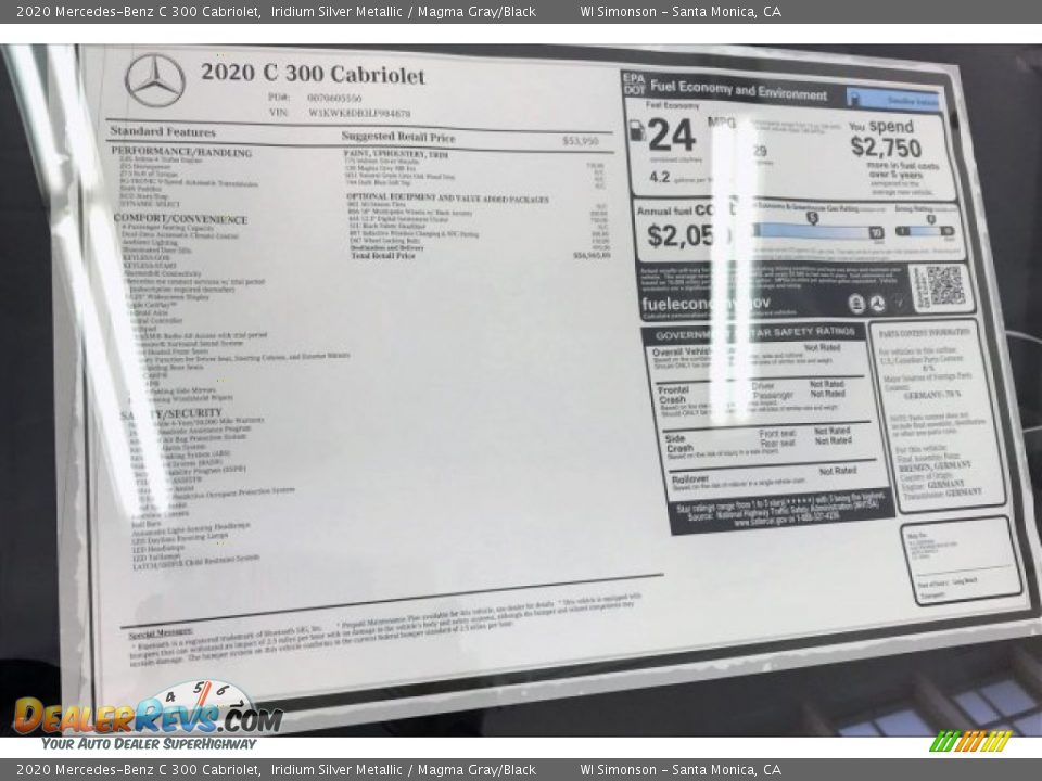 2020 Mercedes-Benz C 300 Cabriolet Iridium Silver Metallic / Magma Gray/Black Photo #10