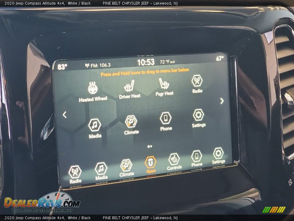 2020 Jeep Compass Altitude 4x4 White / Black Photo #11