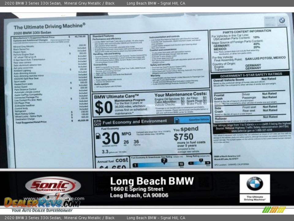 2020 BMW 3 Series 330i Sedan Mineral Grey Metallic / Black Photo #10