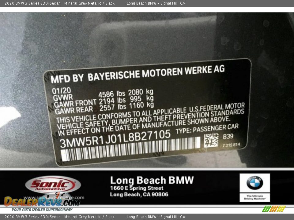 2020 BMW 3 Series 330i Sedan Mineral Grey Metallic / Black Photo #11