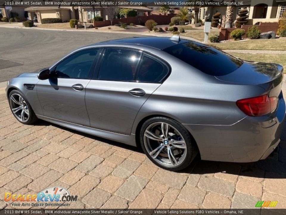 2013 BMW M5 Sedan BMW Individual Amazonite Silver Metallic / Sakhir Orange Photo #1