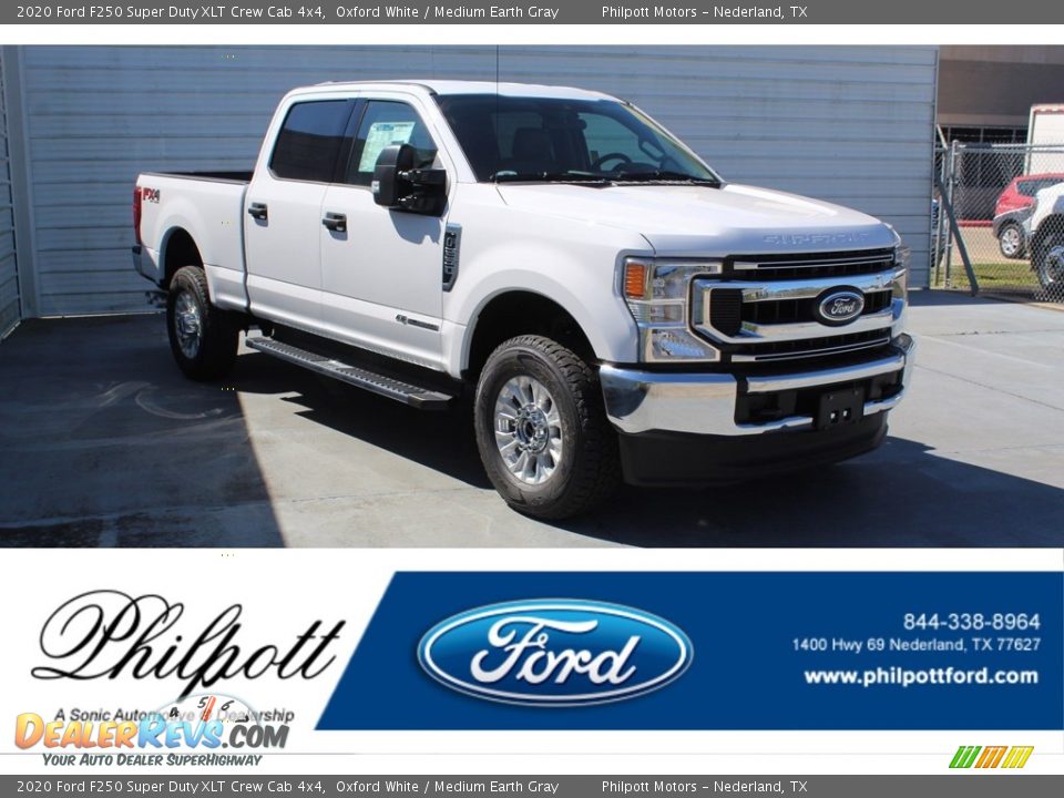 2020 Ford F250 Super Duty XLT Crew Cab 4x4 Oxford White / Medium Earth Gray Photo #1