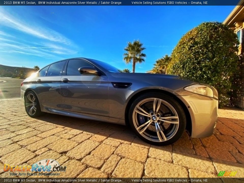 2013 BMW M5 Sedan BMW Individual Amazonite Silver Metallic / Sakhir Orange Photo #20