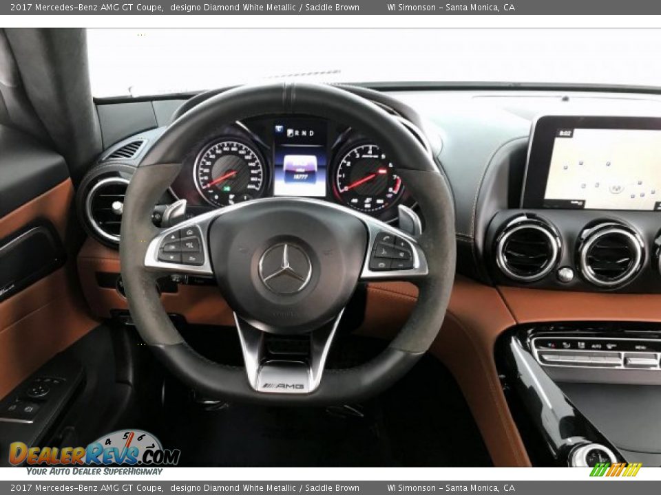 2017 Mercedes-Benz AMG GT Coupe designo Diamond White Metallic / Saddle Brown Photo #4
