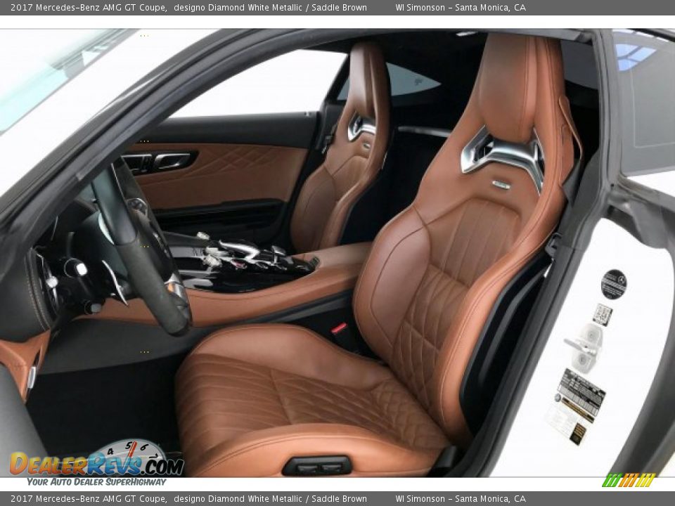 2017 Mercedes-Benz AMG GT Coupe designo Diamond White Metallic / Saddle Brown Photo #13
