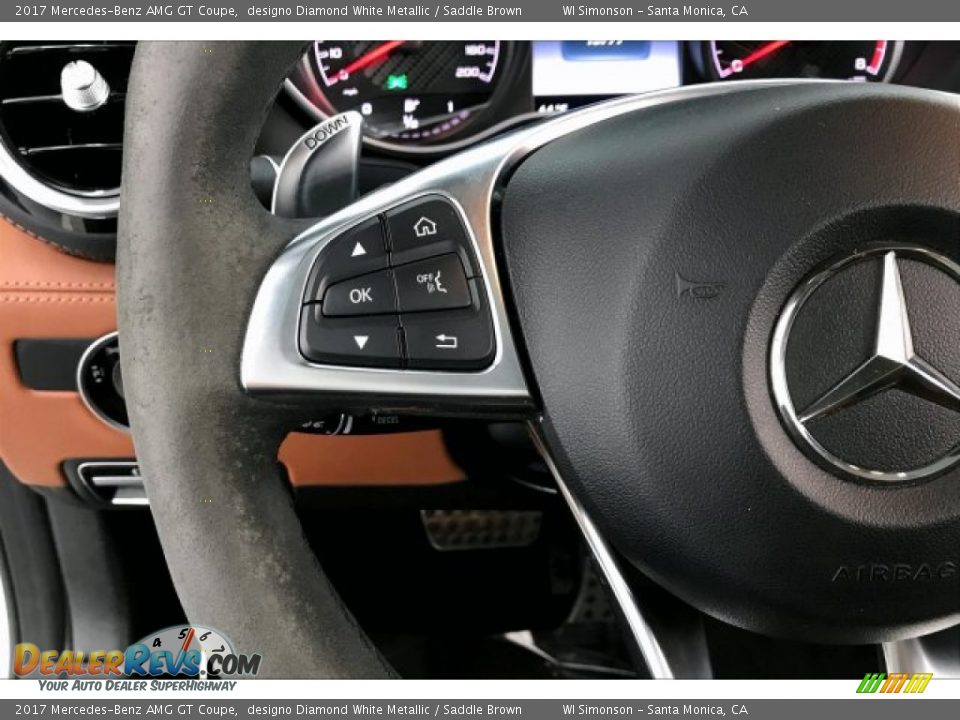 2017 Mercedes-Benz AMG GT Coupe designo Diamond White Metallic / Saddle Brown Photo #16