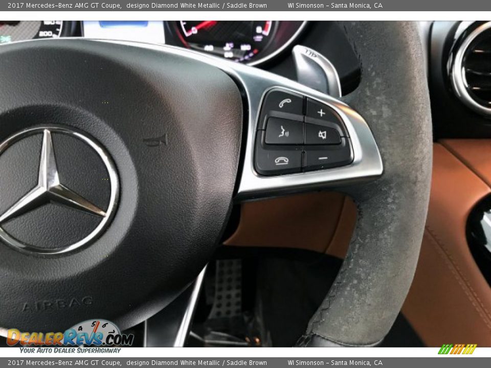 2017 Mercedes-Benz AMG GT Coupe designo Diamond White Metallic / Saddle Brown Photo #17
