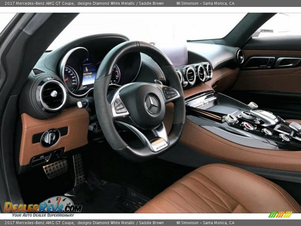 2017 Mercedes-Benz AMG GT Coupe designo Diamond White Metallic / Saddle Brown Photo #20
