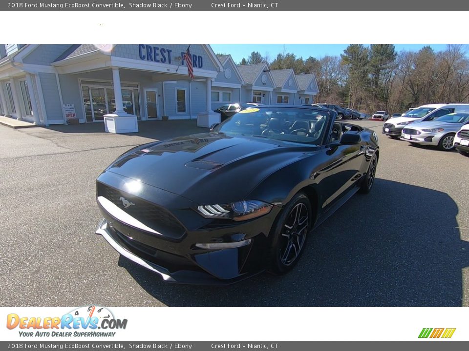 2018 Ford Mustang EcoBoost Convertible Shadow Black / Ebony Photo #2