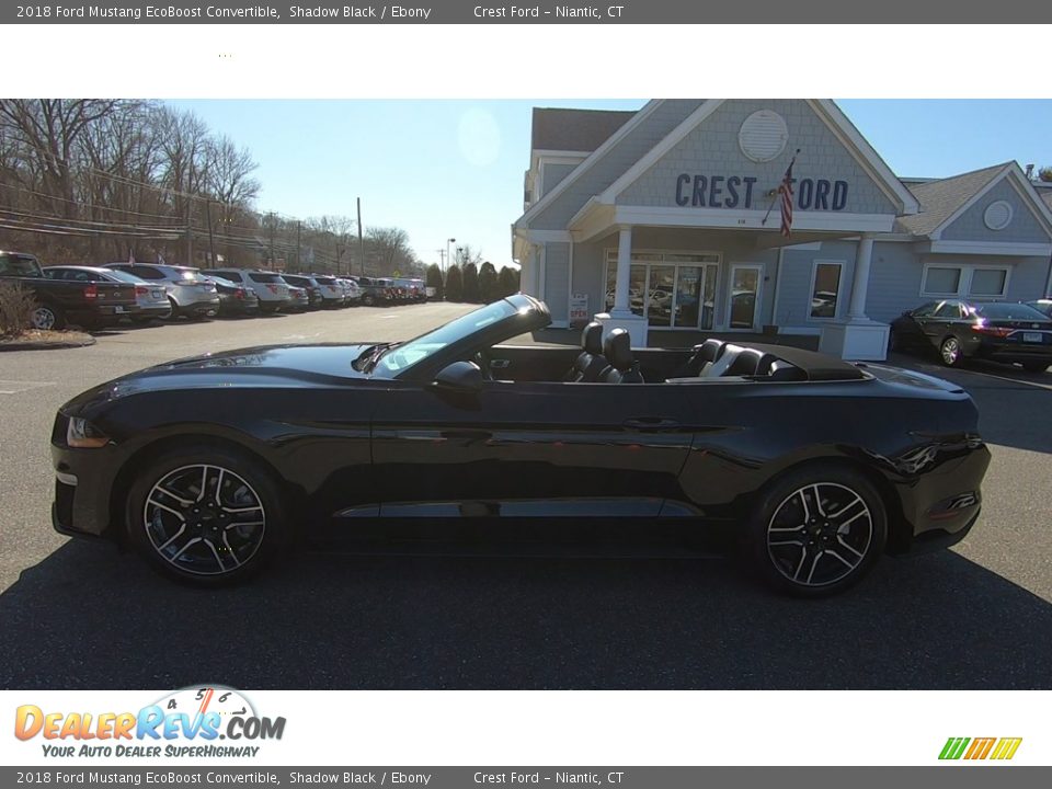 2018 Ford Mustang EcoBoost Convertible Shadow Black / Ebony Photo #3