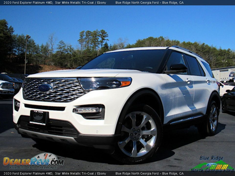 2020 Ford Explorer Platinum 4WD Star White Metallic Tri-Coat / Ebony Photo #1
