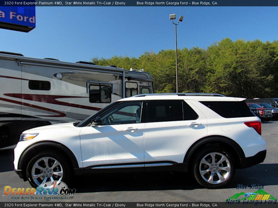2020 Ford Explorer Platinum 4WD Star White Metallic Tri-Coat / Ebony Photo #2