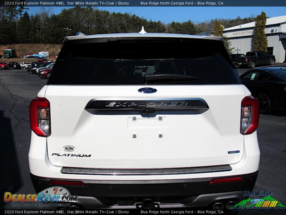 2020 Ford Explorer Platinum 4WD Star White Metallic Tri-Coat / Ebony Photo #4