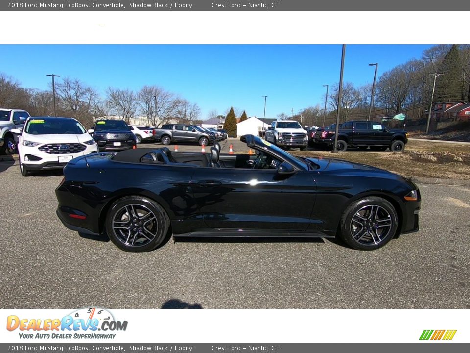 2018 Ford Mustang EcoBoost Convertible Shadow Black / Ebony Photo #8