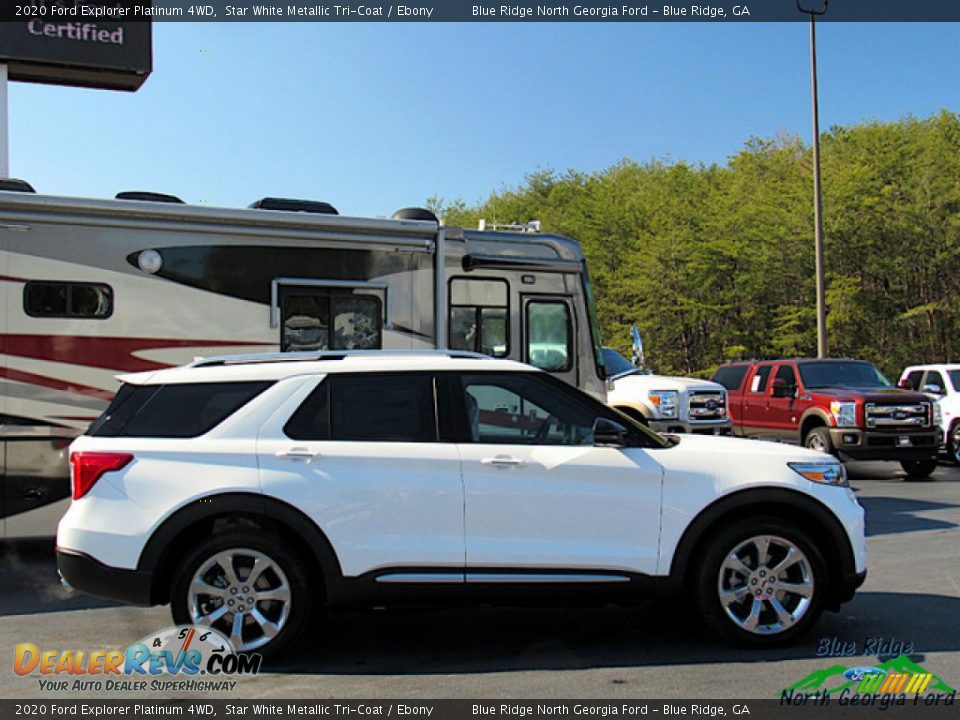2020 Ford Explorer Platinum 4WD Star White Metallic Tri-Coat / Ebony Photo #6