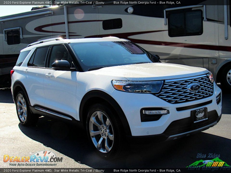2020 Ford Explorer Platinum 4WD Star White Metallic Tri-Coat / Ebony Photo #7
