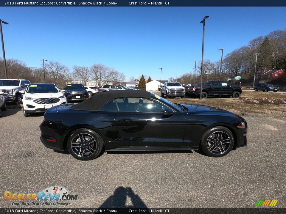 2018 Ford Mustang EcoBoost Convertible Shadow Black / Ebony Photo #9