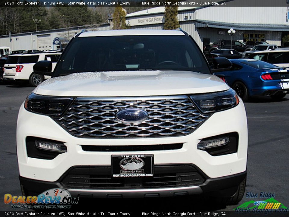 2020 Ford Explorer Platinum 4WD Star White Metallic Tri-Coat / Ebony Photo #8