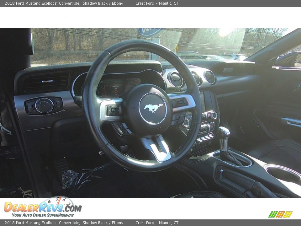 2018 Ford Mustang EcoBoost Convertible Shadow Black / Ebony Photo #11